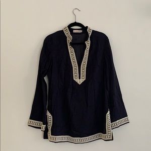 Tory Burch Navy Blue Resort Wear Tunic